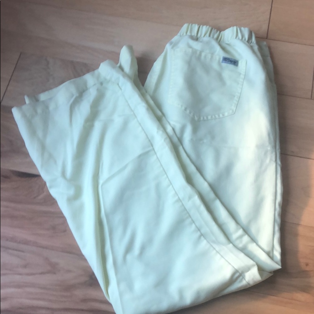 Light yellow scrub pants